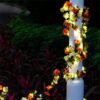 Guirlande LED fleurs roses et oranges