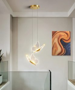 Lampe LED suspendue papillon